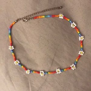 rainbow flower necklace. y2k jewelry !!